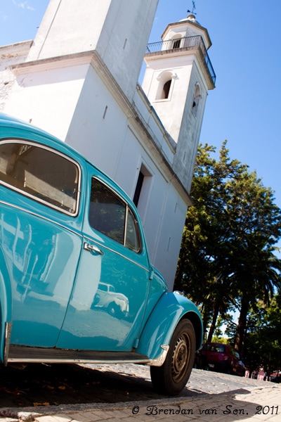 Colonia de Sacramento, Uruguay, church, car