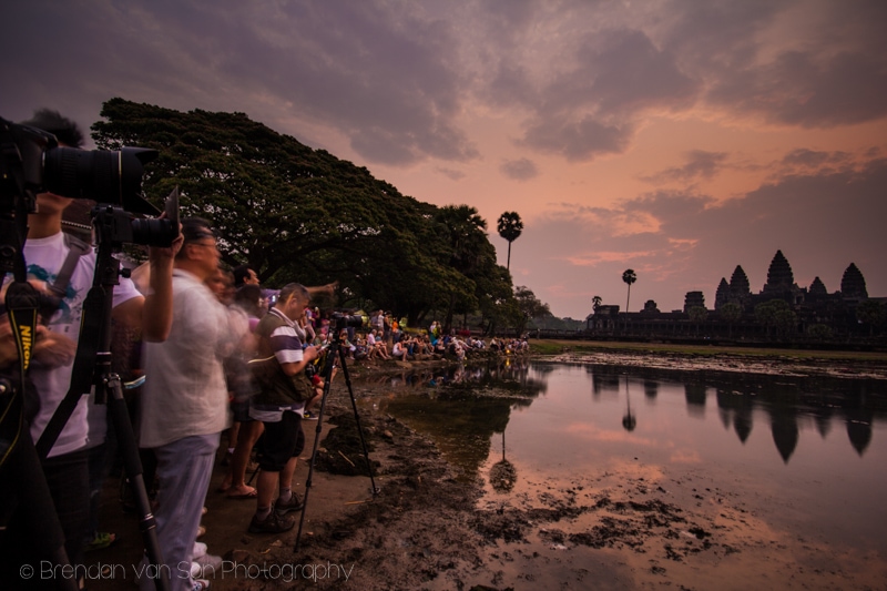 Angkor Wat Crowds Sunrise