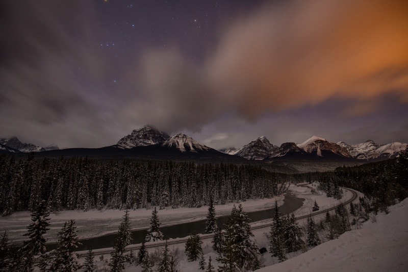 Banff Night Photography, Morant's Curve