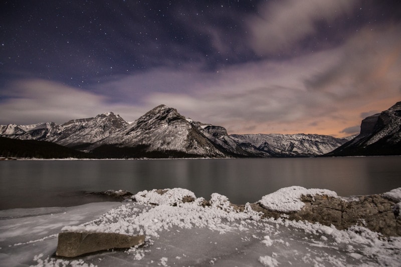 Banff Night Photography, Lake Minnewanka