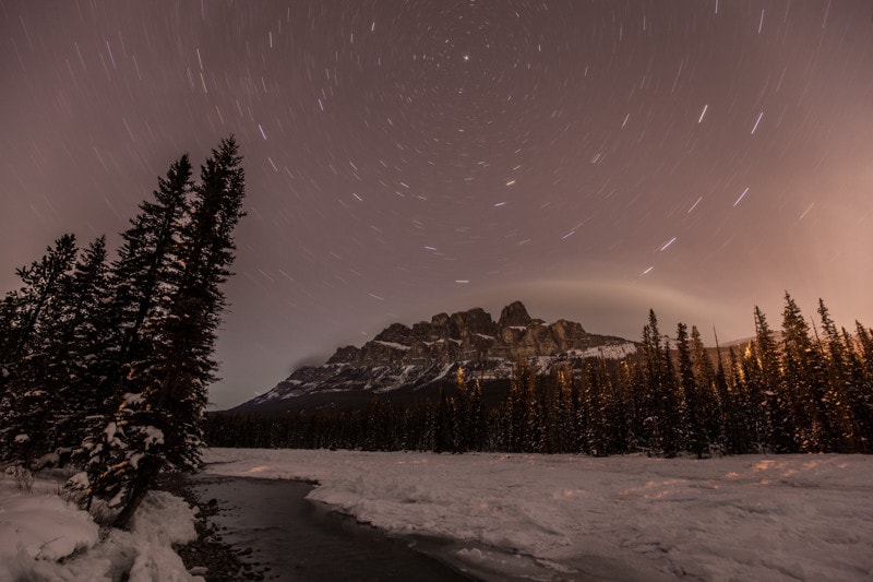 Banff Night Photography, Castle Mountain